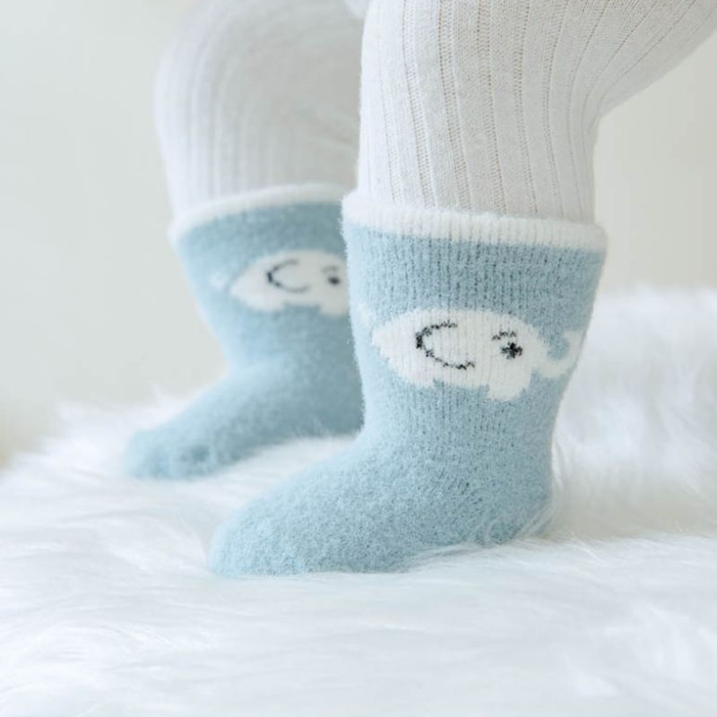 Herbst- und Winter -Imitation Nerzfell Kindersocken, dicke Nadel- und Frauen -Mittelrohrsocken mit zusätzlichen Samt und verdickten Kindersocken