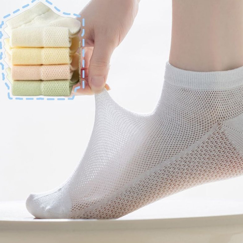 Lange Samt -Baumwollsocken für Frauen, atmungsaktive Kurzsocken von Maschen