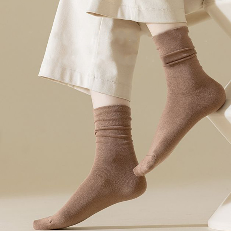 Feste Farbe Herbst/Winter Retro Stapel Socken weiße Socken