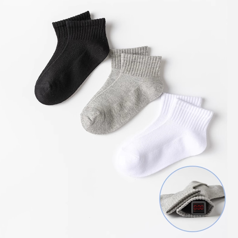 Kindersocken Sommer dünne Baumwoll -Mesh -Mädchen -Bootssocken Jungen Kurzer Socken Studentin Kindersocken Sommer dünne Baumwoll -Mesh -Mädchen -Bootssocken Jungen Kurzer Socken Studentin