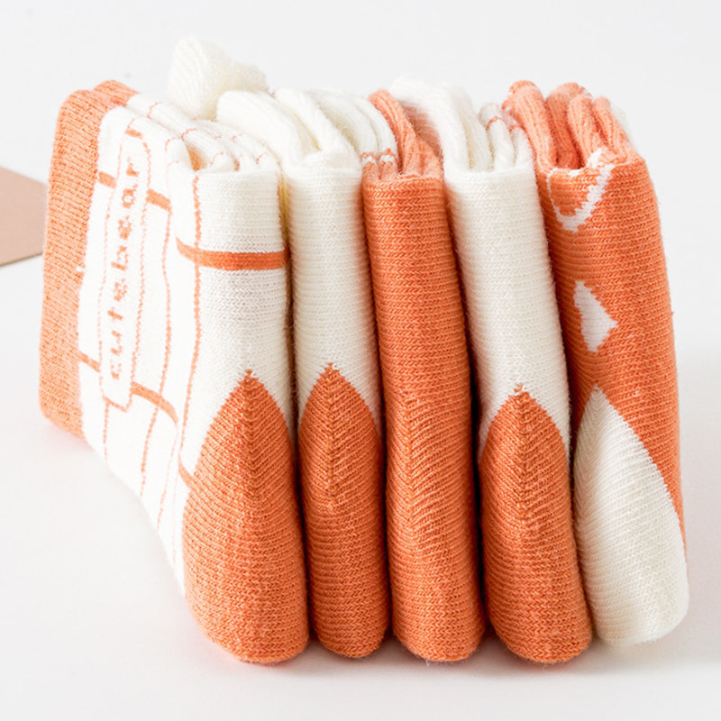 Mädchen Socken Cartoon Orange Kaninchen mittelgroße Kinder Socken Socken Mädchen Socken Cartoon Orange Kaninchen mittelgroße Kinder Socken Socken