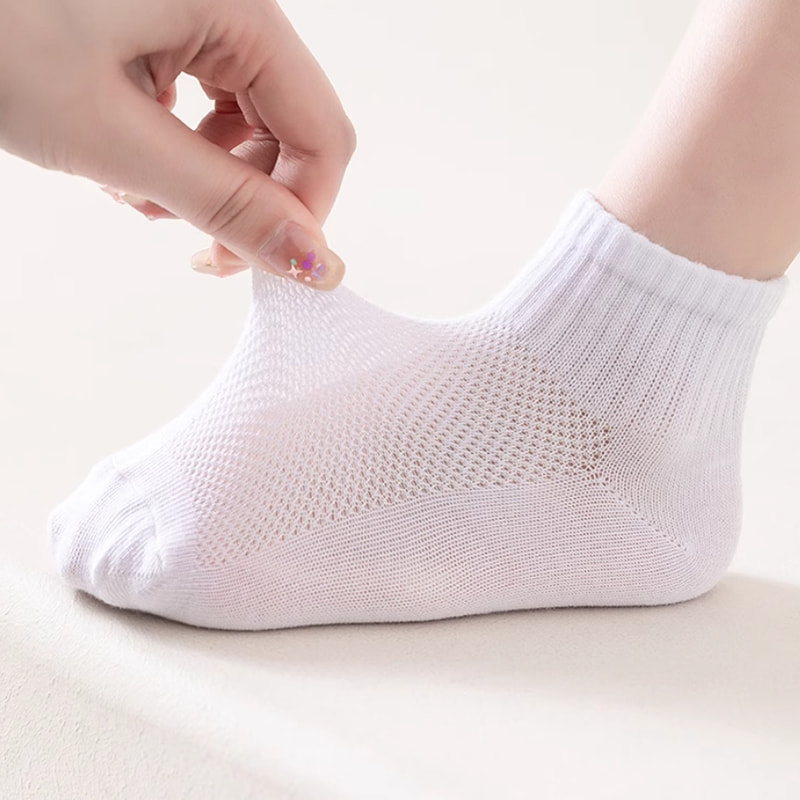 Kindersocken Sommer dünne Baumwoll -Mesh -Mädchen -Bootssocken Jungen Kurzer Socken Studentin Kindersocken Sommer dünne Baumwoll -Mesh -Mädchen -Bootssocken Jungen Kurzer Socken Studentin