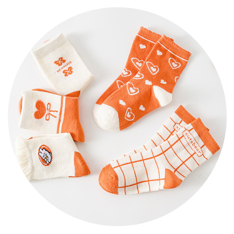 Mädchen Socken Cartoon Orange Kaninchen mittelgroße Kinder Socken Socken Mädchen Socken Cartoon Orange Kaninchen mittelgroße Kinder Socken Socken