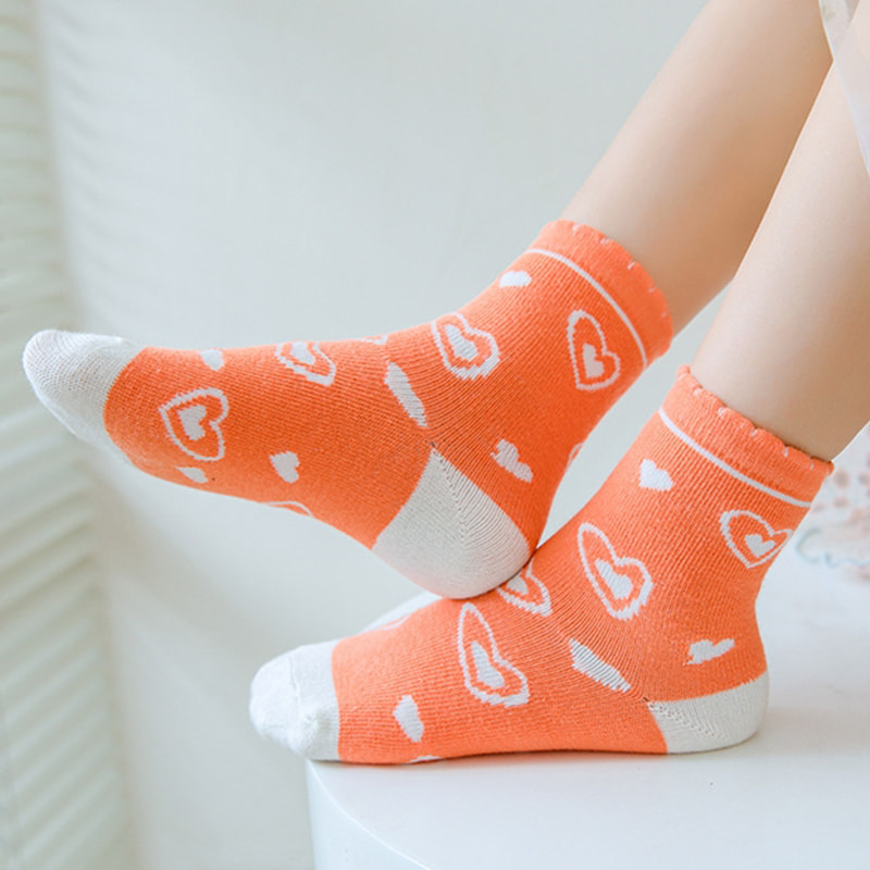Mädchen Socken Cartoon Orange Kaninchen mittelgroße Kinder Socken Socken