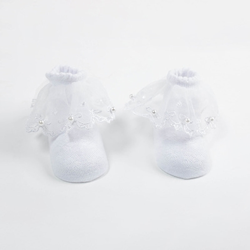 Mesh Pearl Spitzenspitze Socken Wattebut Bug Baby dünne kurze Socken Mesh Pearl Spitzenspitze Socken Wattebut Bug Baby dünne kurze Socken